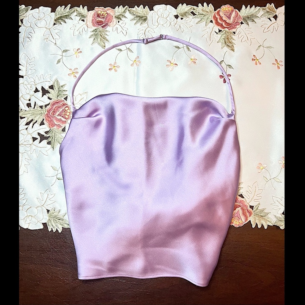 ZARA | Purple Satin Effect Crop Top | NWRT